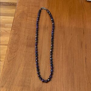 Faceted Purple Glass Bead Necklace - Women's Jewelry